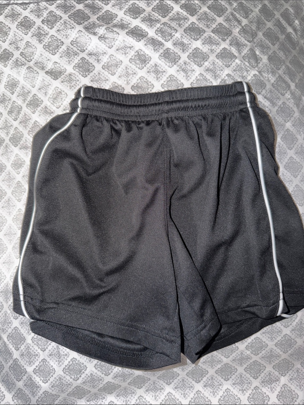 Black Athletic Shorts with White Piping